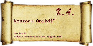 Koszoru Anikó névjegykártya