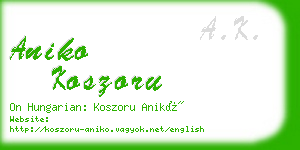 aniko koszoru business card